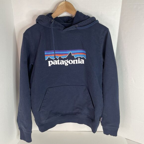 Patagonia Hoodie Sweatshirt, Small, Dark Blue, Logo, Graphic - Picture 1 of 6